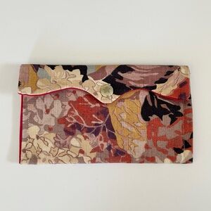 Handmade Floral and Leaves Print Envelope Clutch